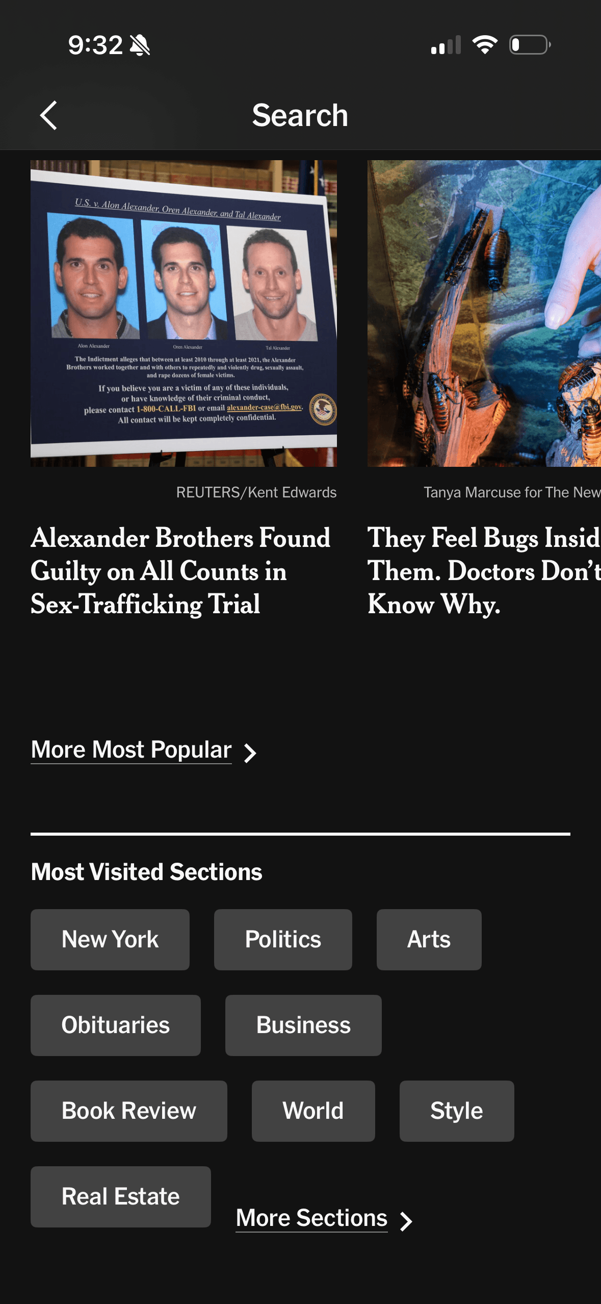 NYTimes bug screenshot
